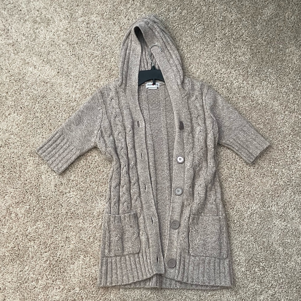 Medium tan button down long sweater